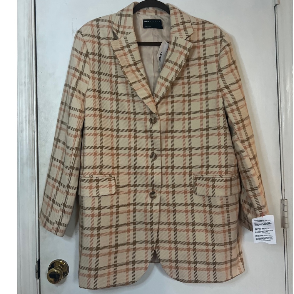 NWT! ASOS (10) plaid coat